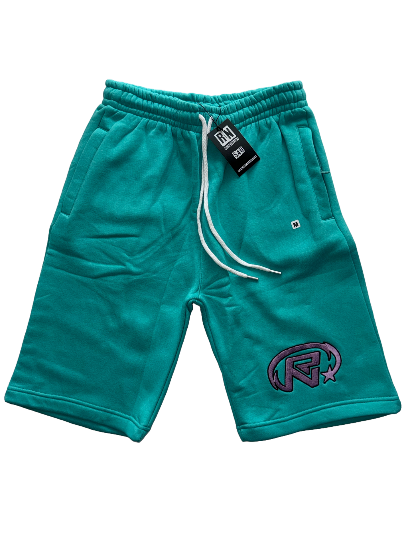 Turquoise Cotton Shorts
