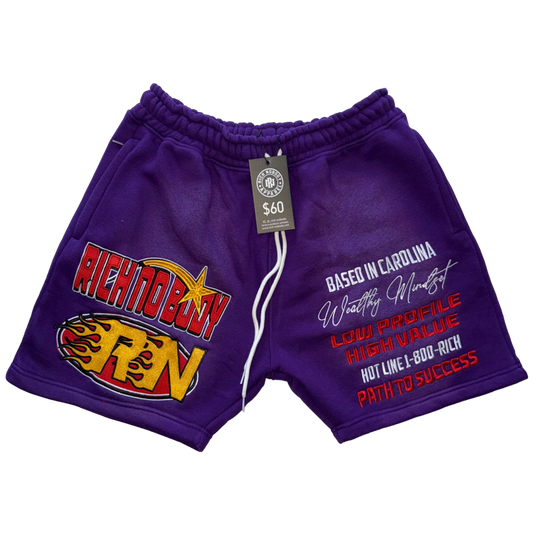 Purple Cotton Shorts